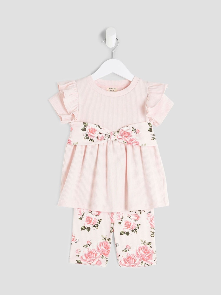 Roz - River Island Heart Bow Rib Top Set - Image 3 of 5