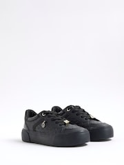 River Island Black Girls Monogram Trainers - Image 2 of 5