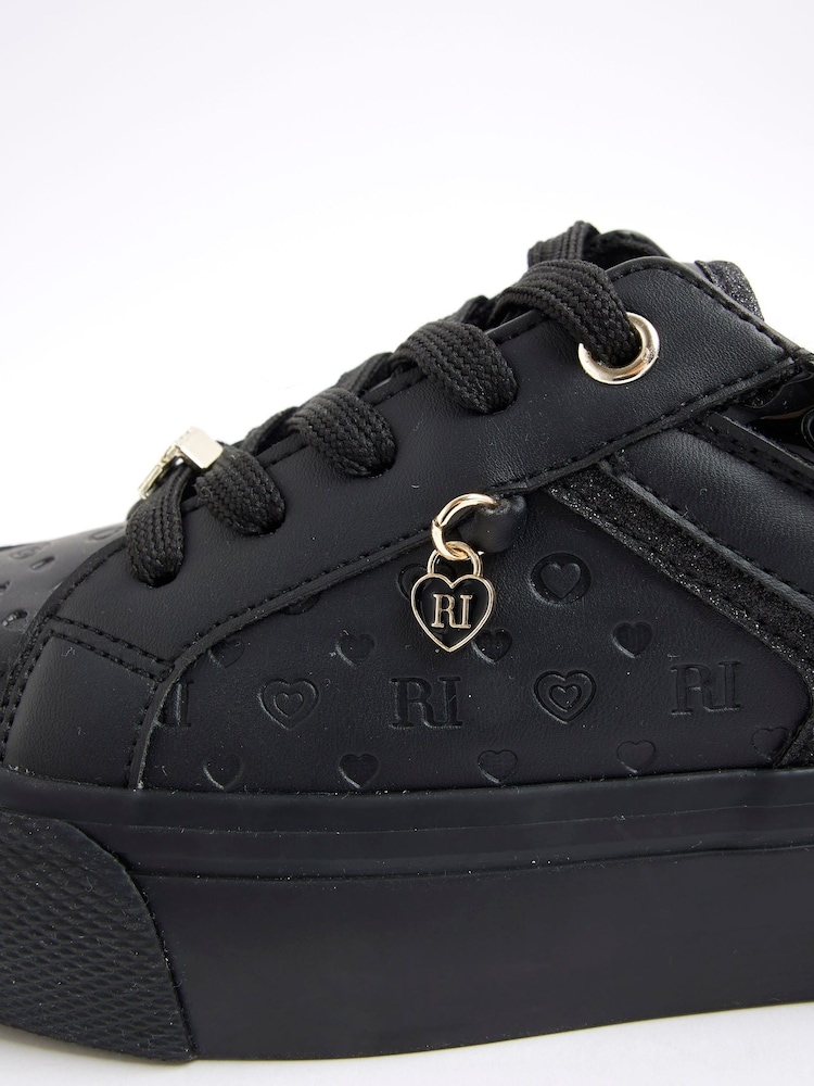 River Island Black Girls Monogram Trainers - Image 5 of 5