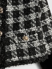 River Island Black Mono Check Boucle Jacket - Image 4 of 4
