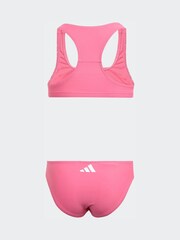adidas Pink Glitter Little Kids Bikini Set - Image 2 of 4