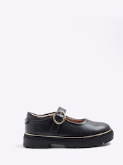 River Island Black Girls Oval Buckle Mary Jane Shoes - Image 1 of 5