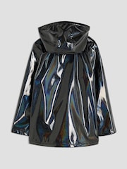 River Island Black Girls Glitter Rainmac Coat - Image 2 of 5