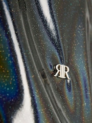 River Island Black Girls Glitter Rainmac Coat - Image 3 of 5