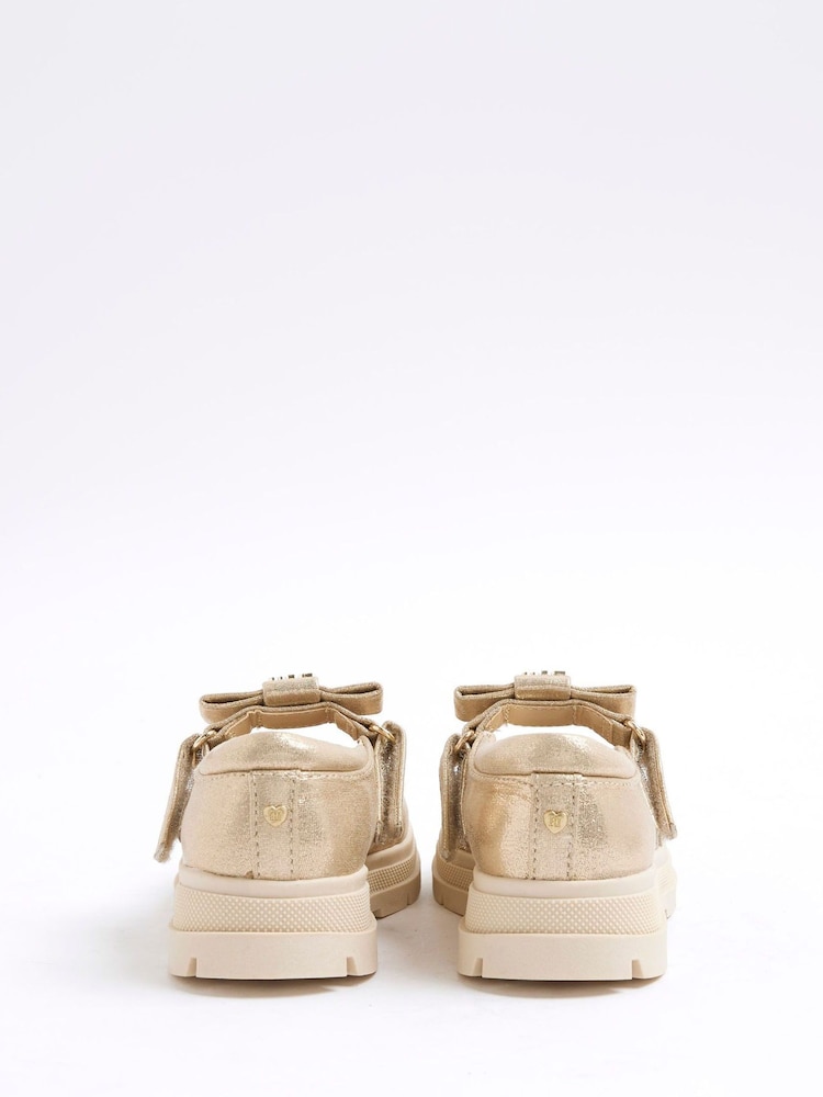 River Island Gold Girls Multi Strap Mary Jane Shoes - Image 2 of 6 River Island Gold Girls Multi Strap Mary Jane Shoes - Image 2 of 6