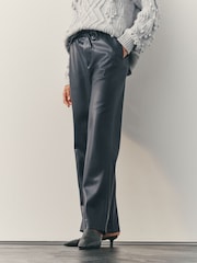 Nothing Ordinary Ink PU Straight Leg Trousers - Image 5 of 11