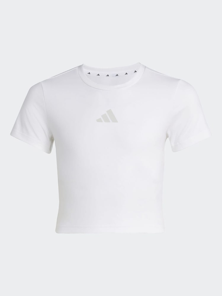 adidas White Soft Touch Baby Crop T-Shirt - Image 1 of 1