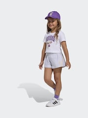 adidas White Disney Minnie Mouse T-Shirt and Shorts Little Kids Set - Image 3 of 8