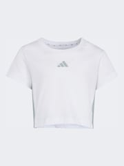 أبيض - adidas 3-Stripes Baby T-Shirt and Jogger Little Kids Set - صورة 7 من 10