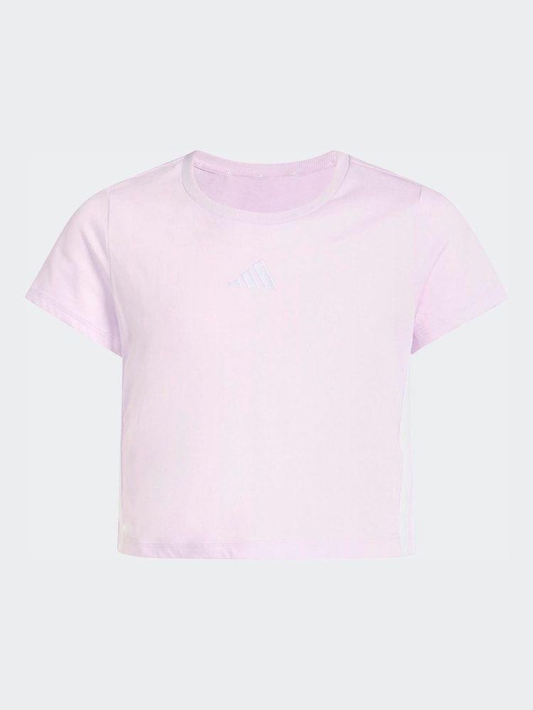 أرجواني - تيشرت أطفال Essentials بثلاث خطوط من adidas - صورة 6 من 6