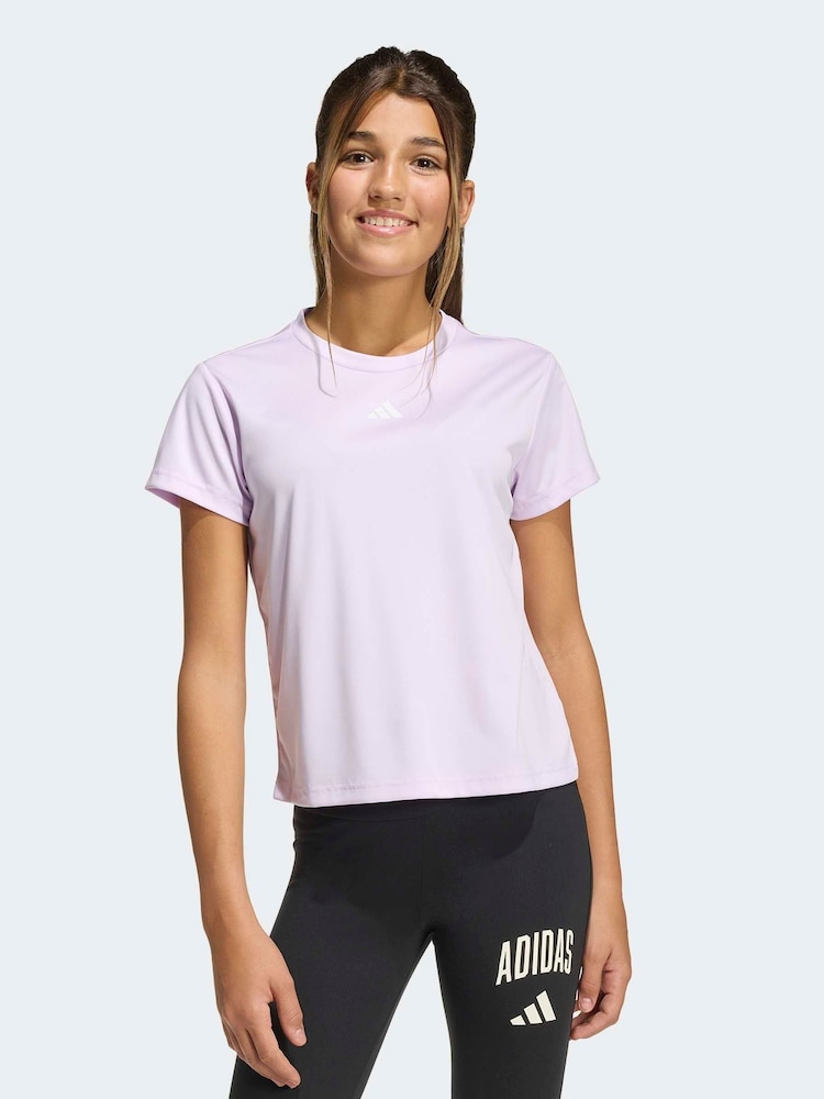 adidas Lilac Regular Fit Essentials Logo Kids Training T-Shirt - Image 1 of 6