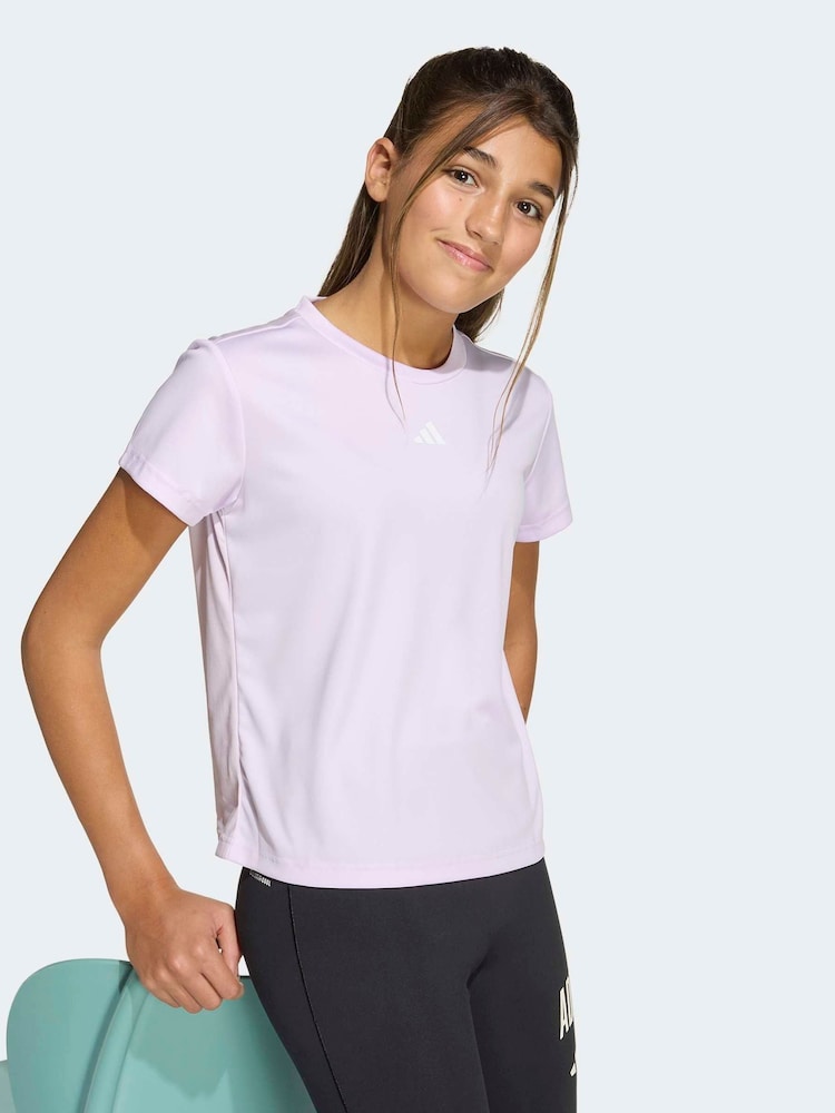 adidas Lilac Regular Fit Essentials Logo Kids Training T-Shirt - Image 2 of 6