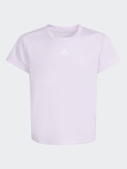 adidas Lilac Regular Fit Essentials Logo Kids Training T-Shirt - Image 6 of 6