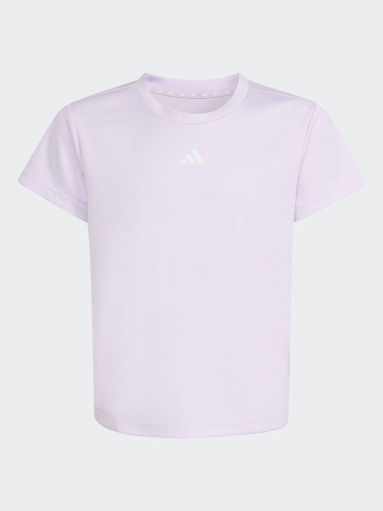 adidas Lilac Regular Fit Essentials Logo Kids Training T-Shirt - Image 6 of 6