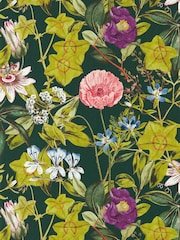 Clarke & Clarke Green Passiflora Exotica Wallpaper - Image 1 of 1