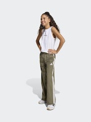 adidas Green 3-Stripes Woven Wide Leg Joggers - Image 3 of 6