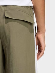 adidas Green 3-Stripes Woven Wide Leg Joggers - Image 5 of 6