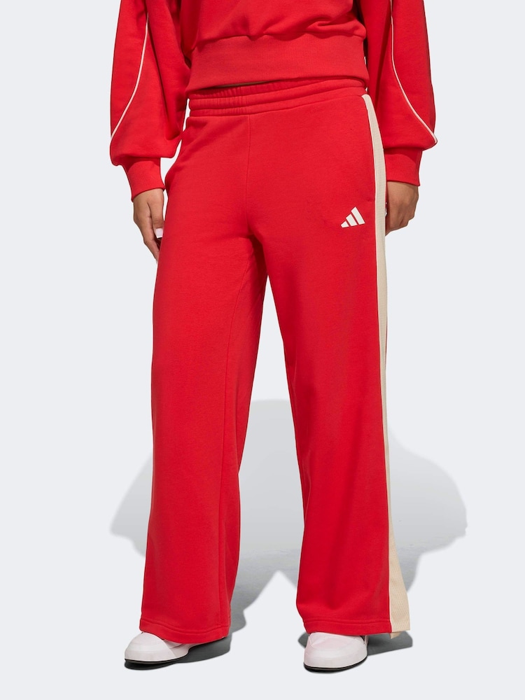 adidas Red Stadium Wide Leg Trousers - Image 1 of 6