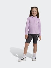 adidas Purple Quarter Zip Sweat Top and Shorts Little Kids Sports Set - Image 1 of 8