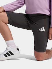 adidas Purple Quarter Zip Sweat Top and Shorts Little Kids Sports Set - Image 5 of 8