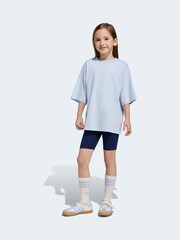adidas Originals Blue Oversized T-Shirt and Cycling Shorts Little Kids Set - Image 1 of 10