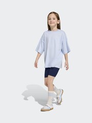 adidas Originals Blue Oversized T-Shirt and Cycling Shorts Little Kids Set - Image 3 of 10