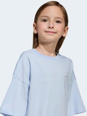 adidas Originals Blue Oversized T-Shirt and Cycling Shorts Little Kids Set - Image 4 of 10
