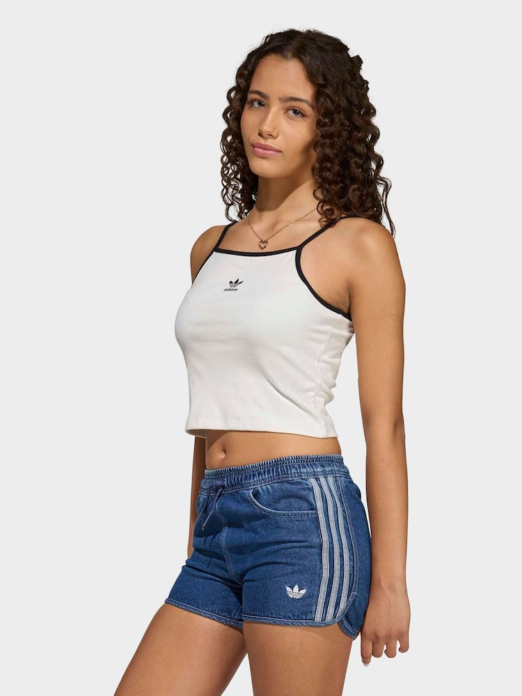 לבן - adidas Originals Mini Rib Crop Vest Top - תמונה 1 מתוך 6 לבן - adidas Originals Mini Rib Crop Vest Top - תמונה 1 מתוך 6