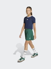 adidas Originals Blue Crop Mini Rib T-Shirt - Image 3 of 6