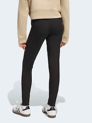 adidas Originals Black Mid Waist Mini Rib Leggings - Image 2 of 5