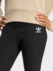 adidas Originals Black Mid Waist Mini Rib Leggings - Image 4 of 5
