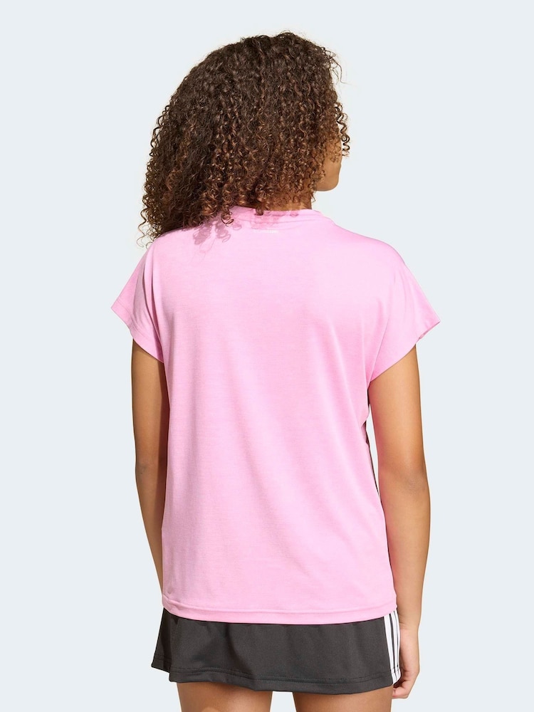 adidas Pink V-Neck Climacool T-Shirt - Image 2 of 6