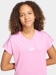 adidas Pink V-Neck Climacool T-Shirt - Image 4 of 6