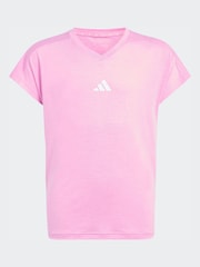 adidas Pink V-Neck Climacool T-Shirt - Image 6 of 6