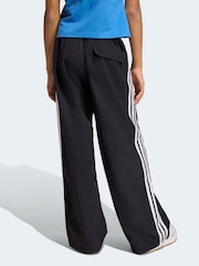 adidas Black 3-Stripes Woven Wide Leg Joggers - Image 2 of 6