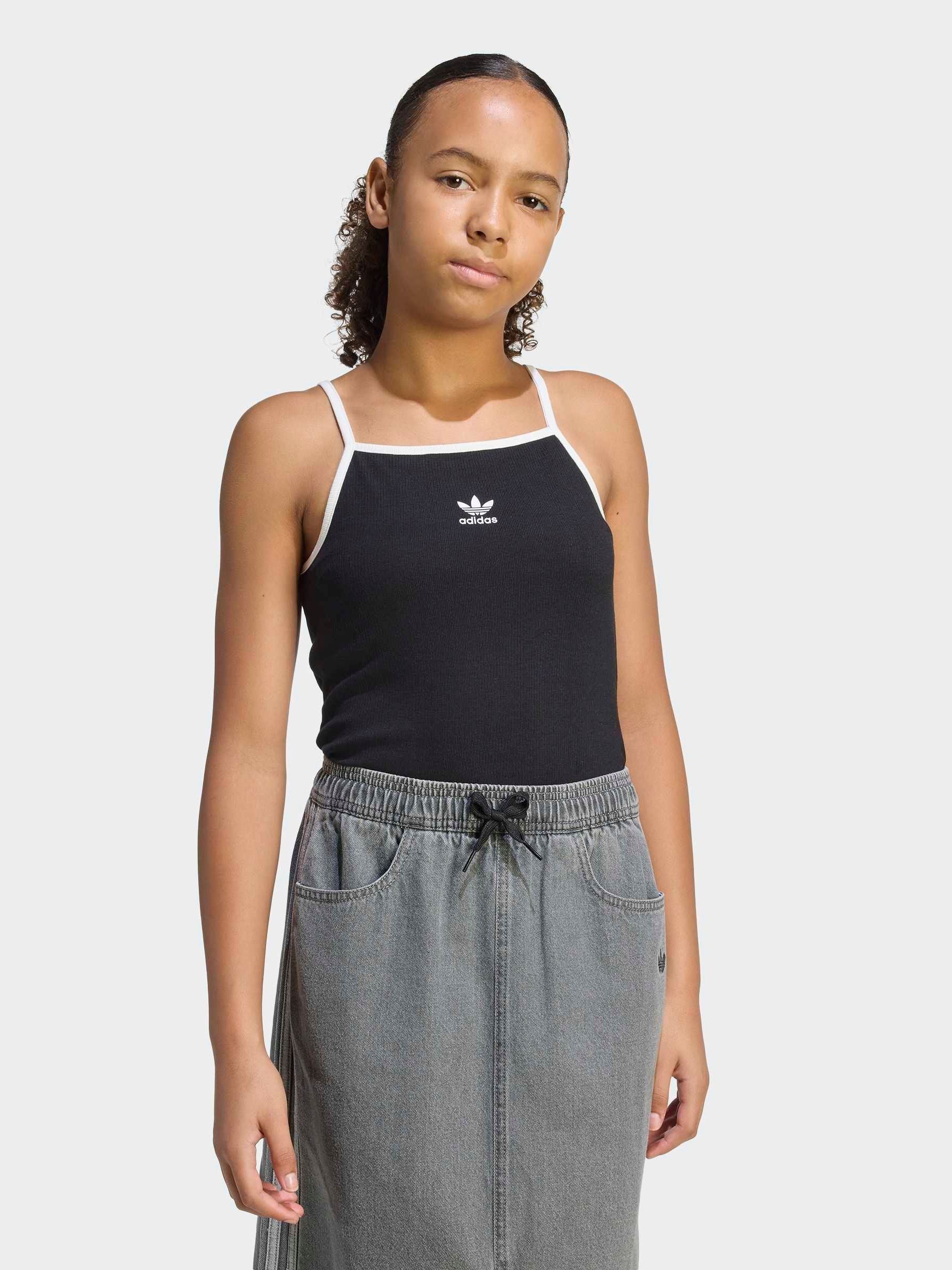 Buy adidas Originals Black Mini Rib Crop Vest Top from Next USA