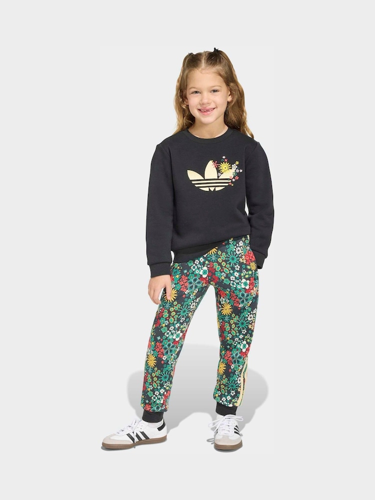 adidas Originals Black Liberty London Sweatshirt and Joggers Little Kids Set - Image 1 of 8