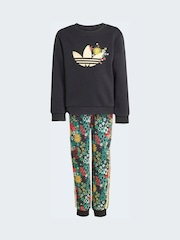 adidas Originals Black Liberty London Sweatshirt and Joggers Little Kids Set - Image 6 of 8