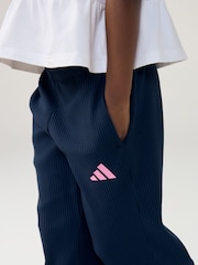 adidas White Peplum T-Shirt and Wide Rib Jogger Little Kids Set - Image 6 of 6