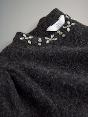 The Set Embellished Charcoal Grey/Navy Blue 2 Pack Knitted T-Shirts - Image 5 of 5