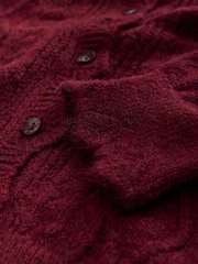 Laura Ashley Burgundy Red Pointelle Button Through Scallop Cardigan With A Touch Of Wool - Image 5 of 6
