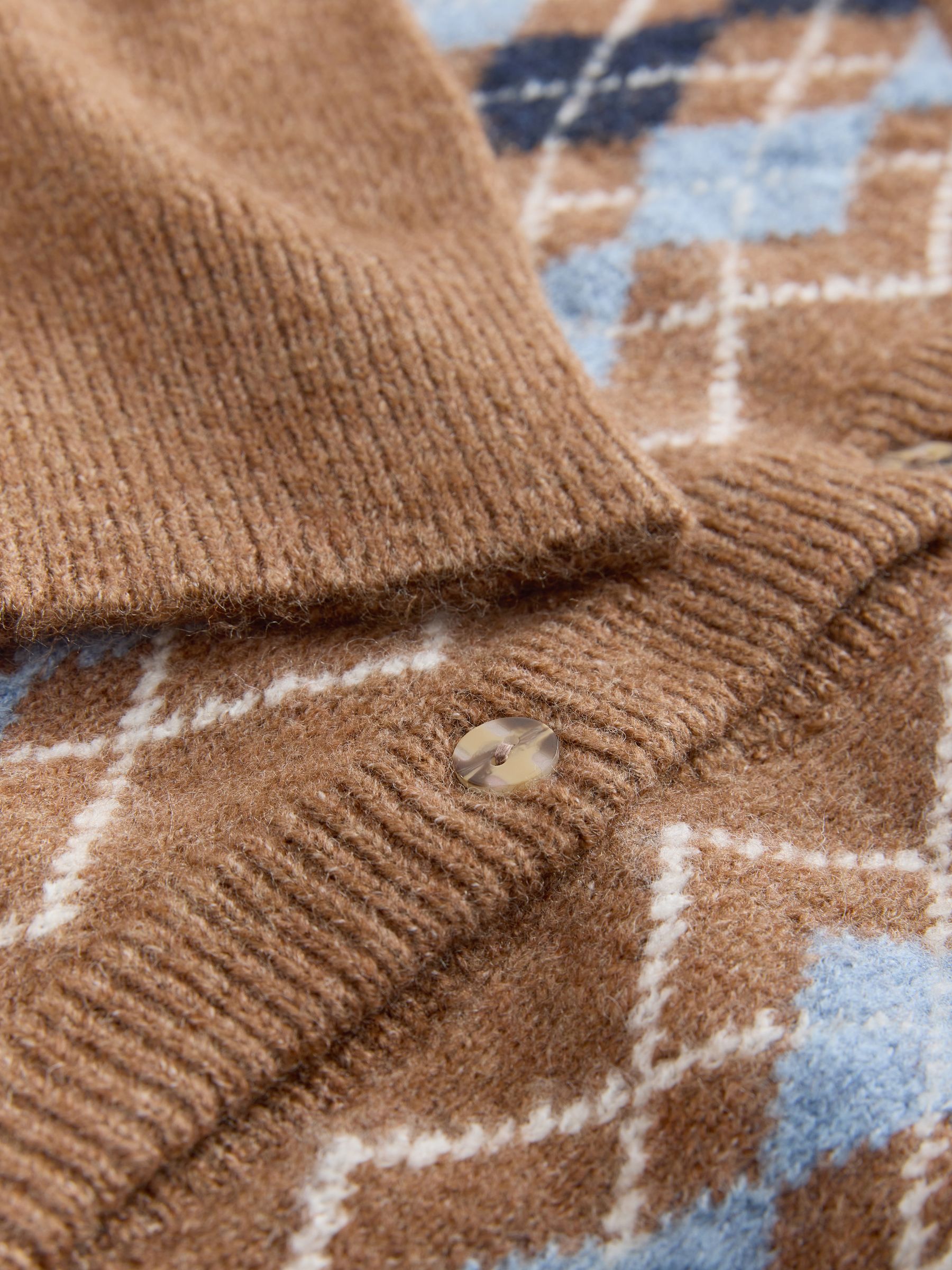 Buy Laura Ashley Tan Brown Argyle Knit Cardigan with A Touch Of