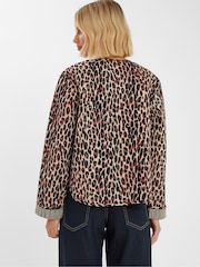 Accessorize Animal Leopard Print Tie Front Quilted Jacket - Image 2 of 4