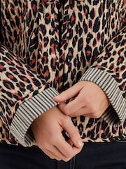 Accessorize Animal Leopard Print Tie Front Quilted Jacket - Image 3 of 4
