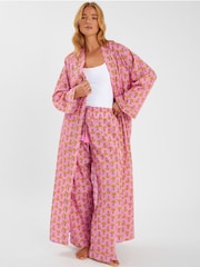 Accessorize Pink Marigold Print Dressing Gown - Image 1 of 4