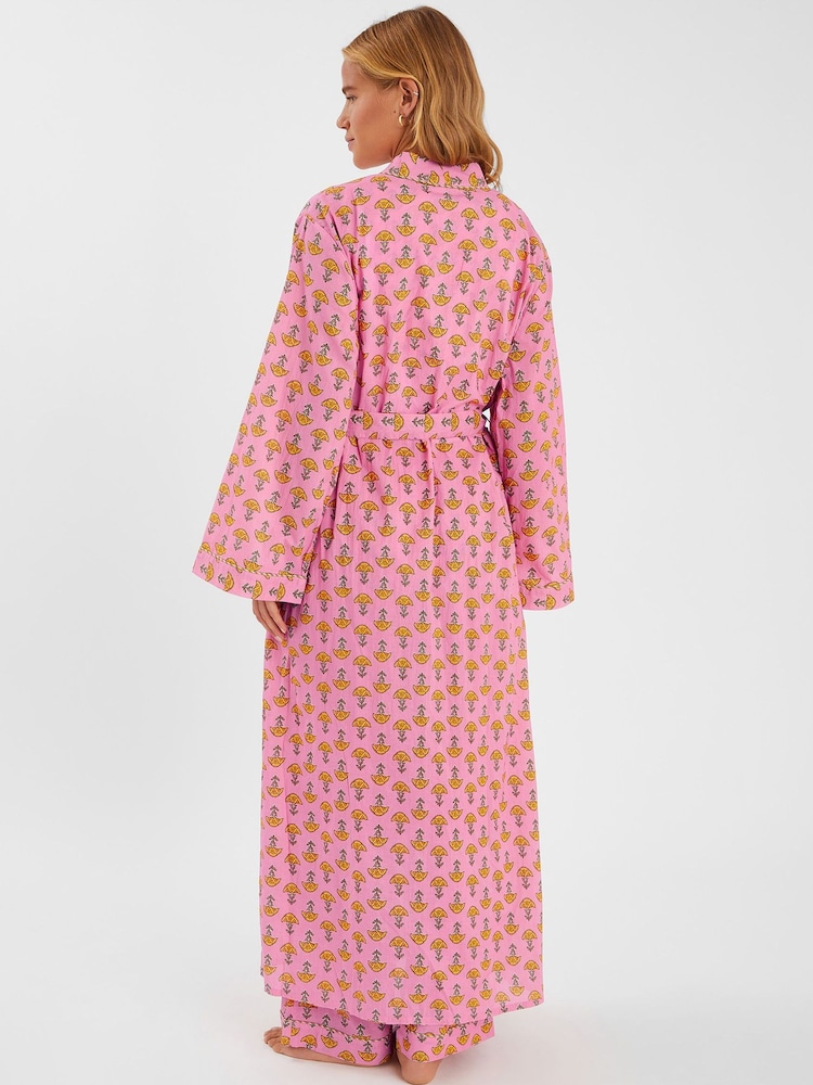 Accessorize Pink Marigold Print Dressing Gown - Image 2 of 4