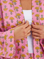 Accessorize Pink Marigold Print Dressing Gown - Image 3 of 4