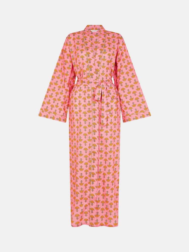 Accessorize Pink Marigold Print Dressing Gown - Image 4 of 4