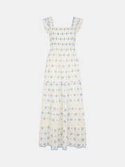 Accessorize White Broderie Smocked Metallic Maxi Dress - Image 4 of 4