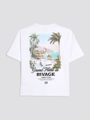 River Island White Boys Printed Resort T-Shirt - Image 1 of 4